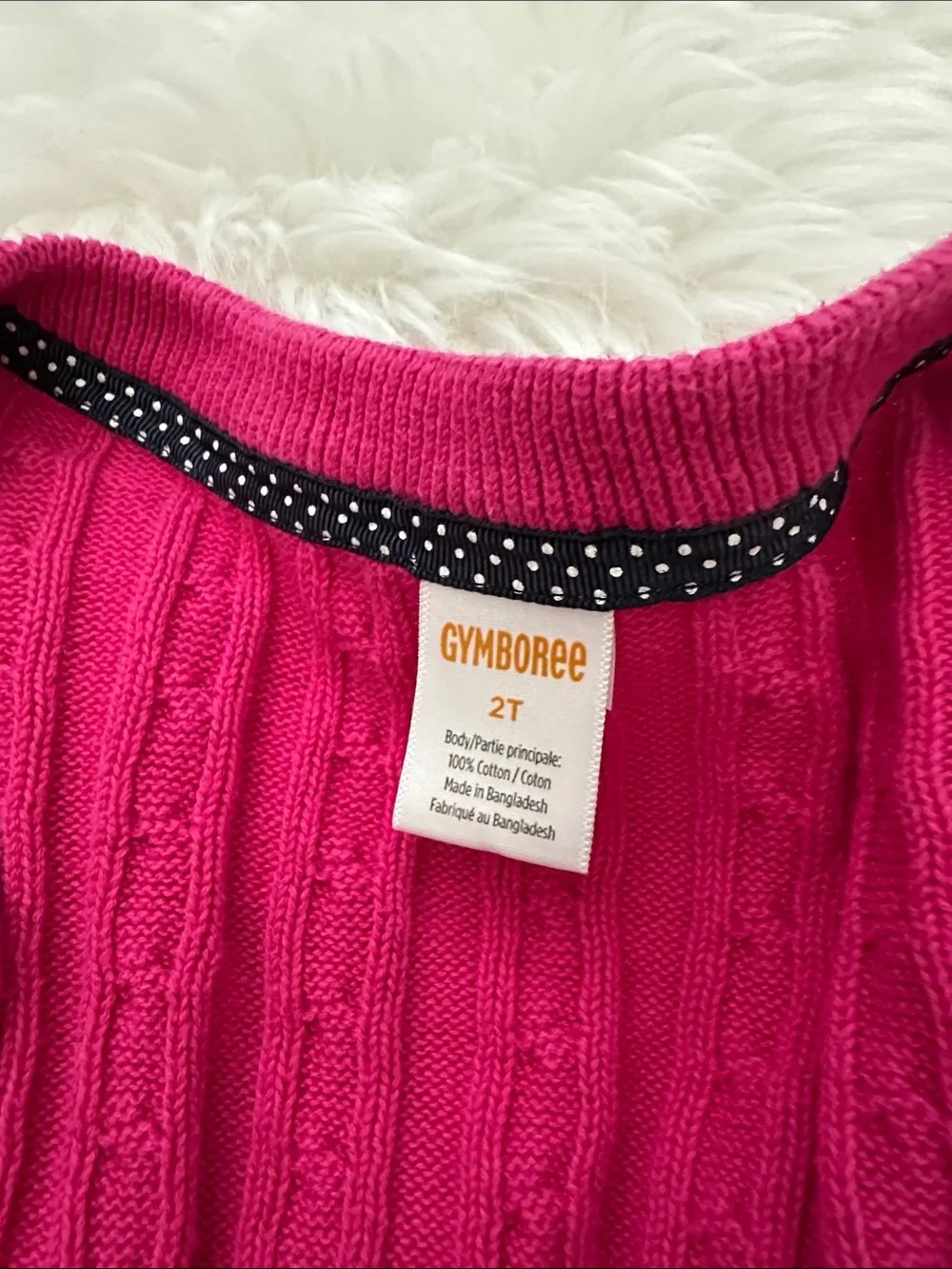 Gymboree Bright Pink Cable Knit Cardigan